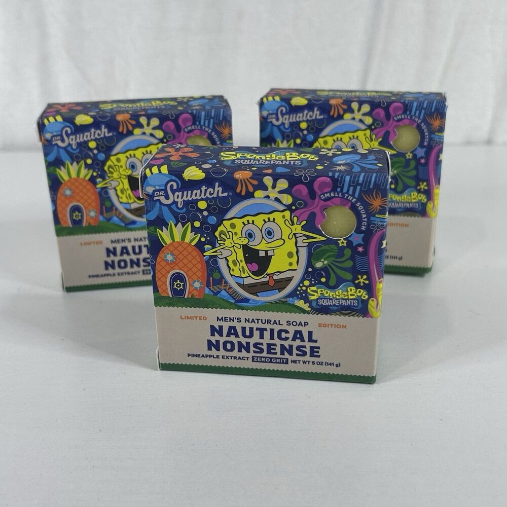 3 Dr. Squatch Limited Edition Natural Soap Nautical Nonsense Zero Grit 5 oz ea